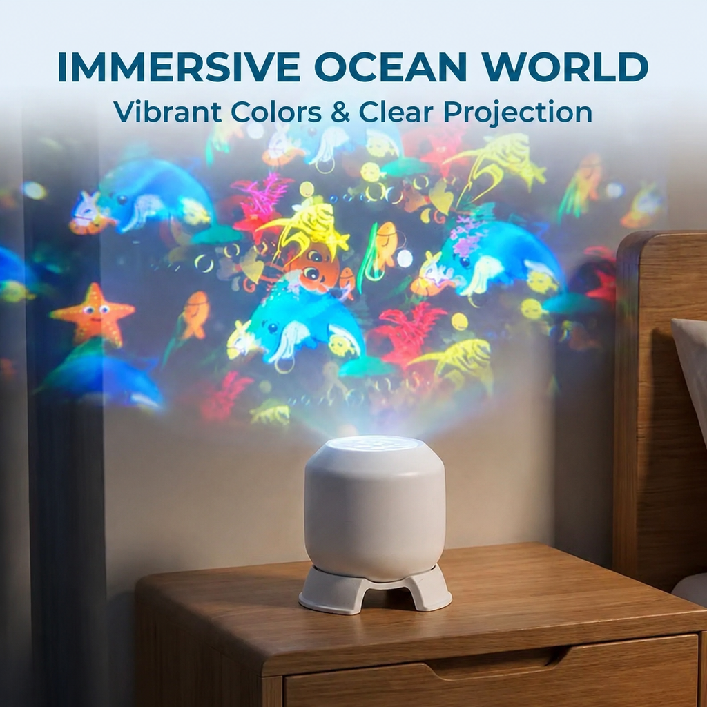 Ocean Projector for Kids' Room - Transform Your Space with Vibrant Marine Life Projections and Soft Lighting