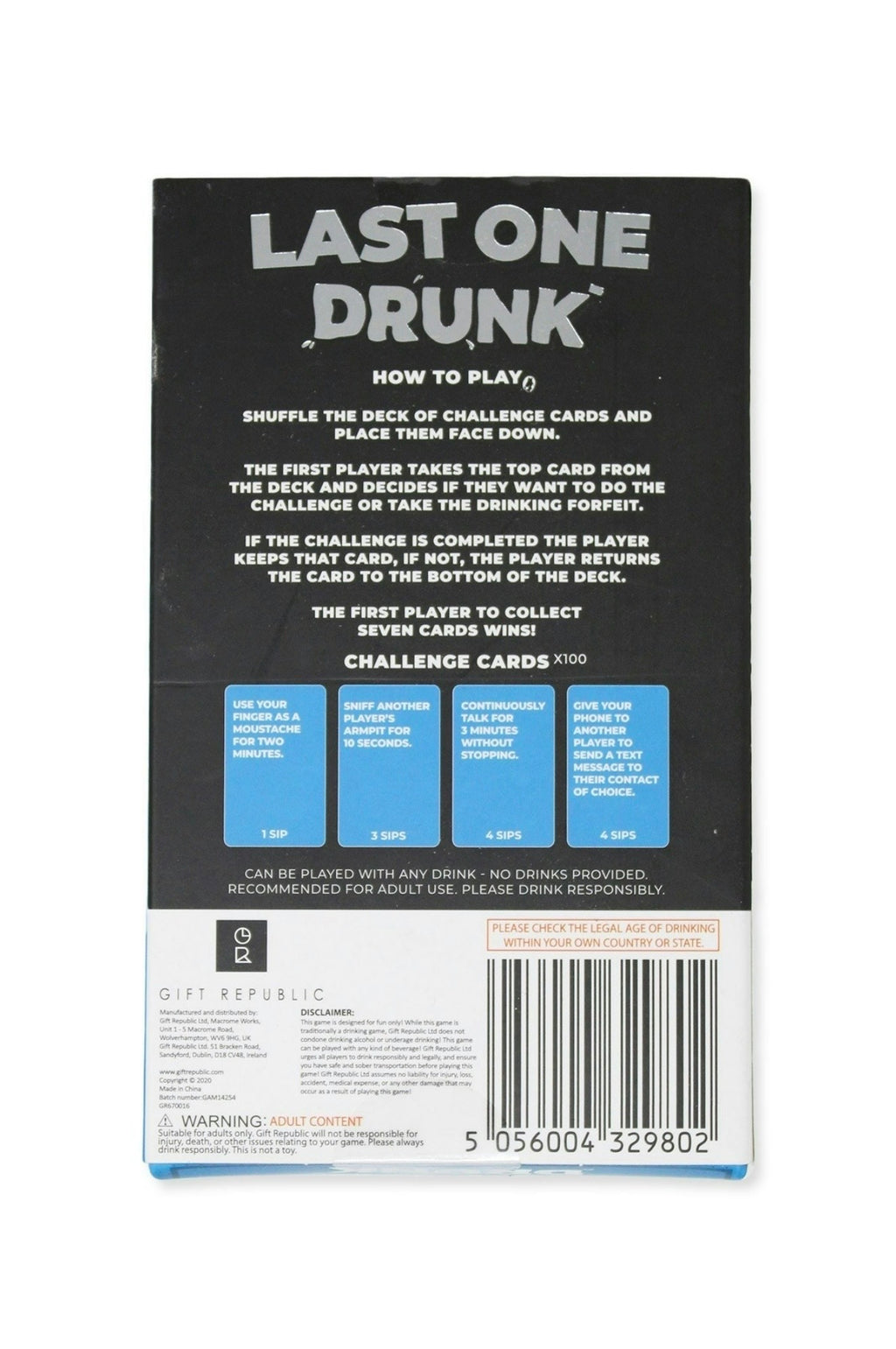 Last one drunk card game