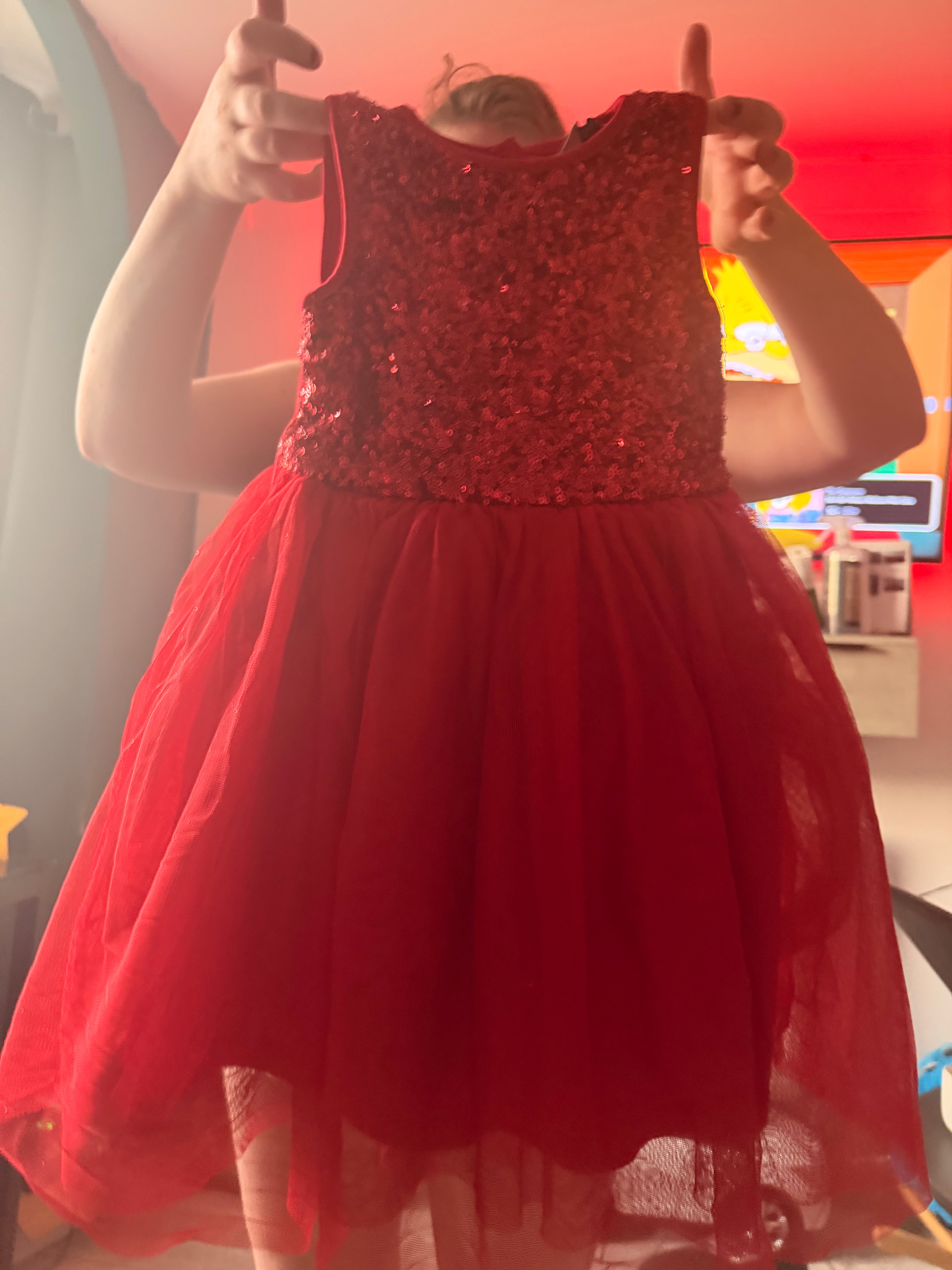 Red sequin dress 3-4 years